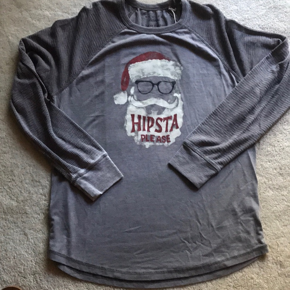 NEW “Hipsta please” Christmas Santa burnout shirt - Picture 3 of 9